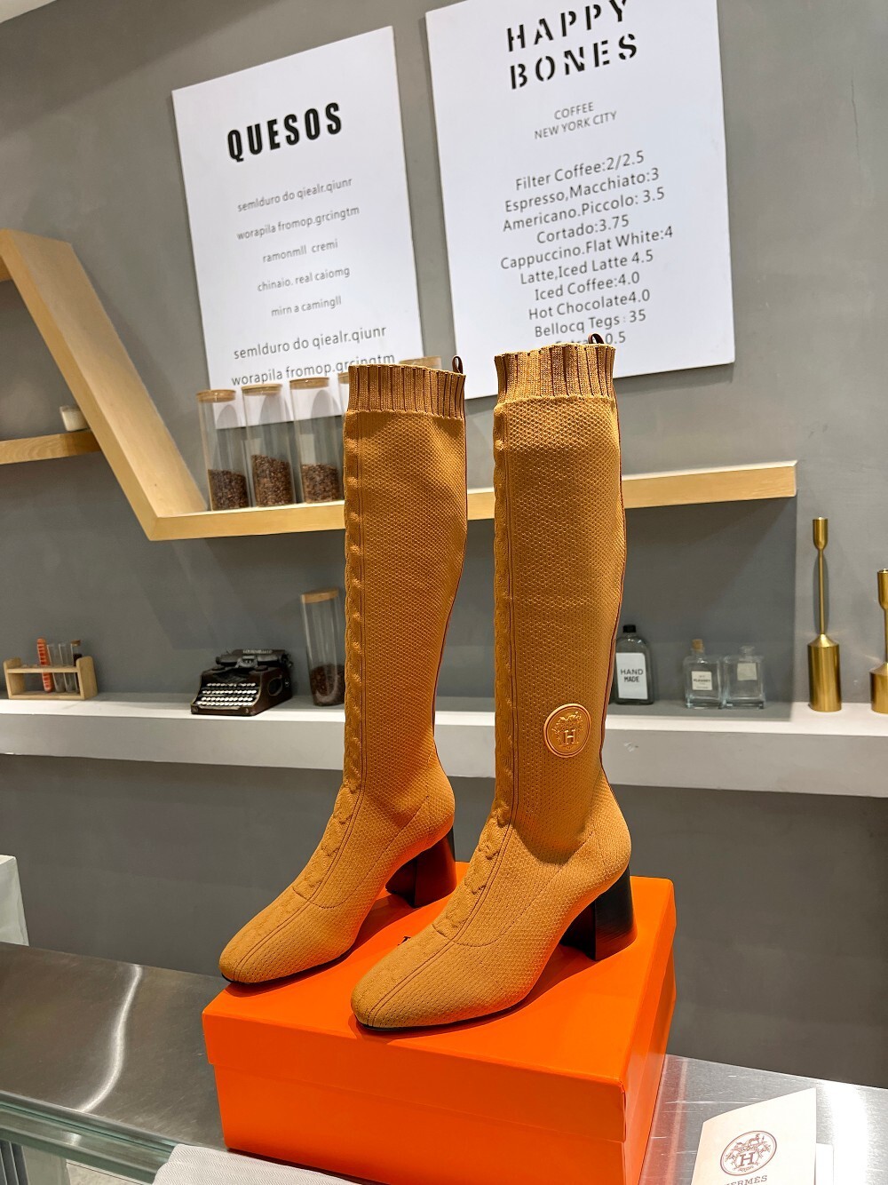 HERMES女靴 2025專櫃同步 愛馬仕彈力粗跟襪子靴