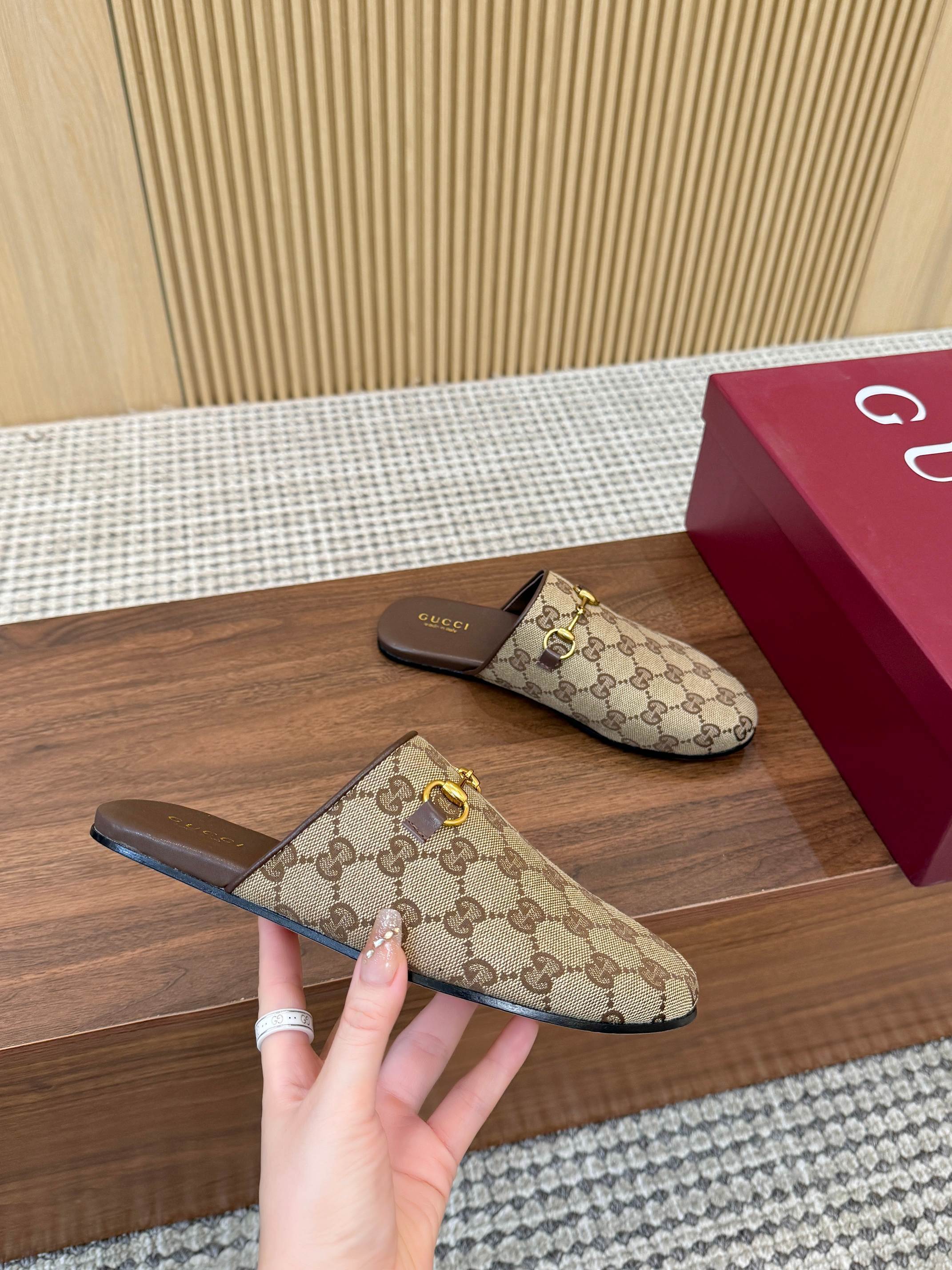 GUCCI情侶鞋 2025專櫃同步 古馳經典爆款休閑半拖鞋