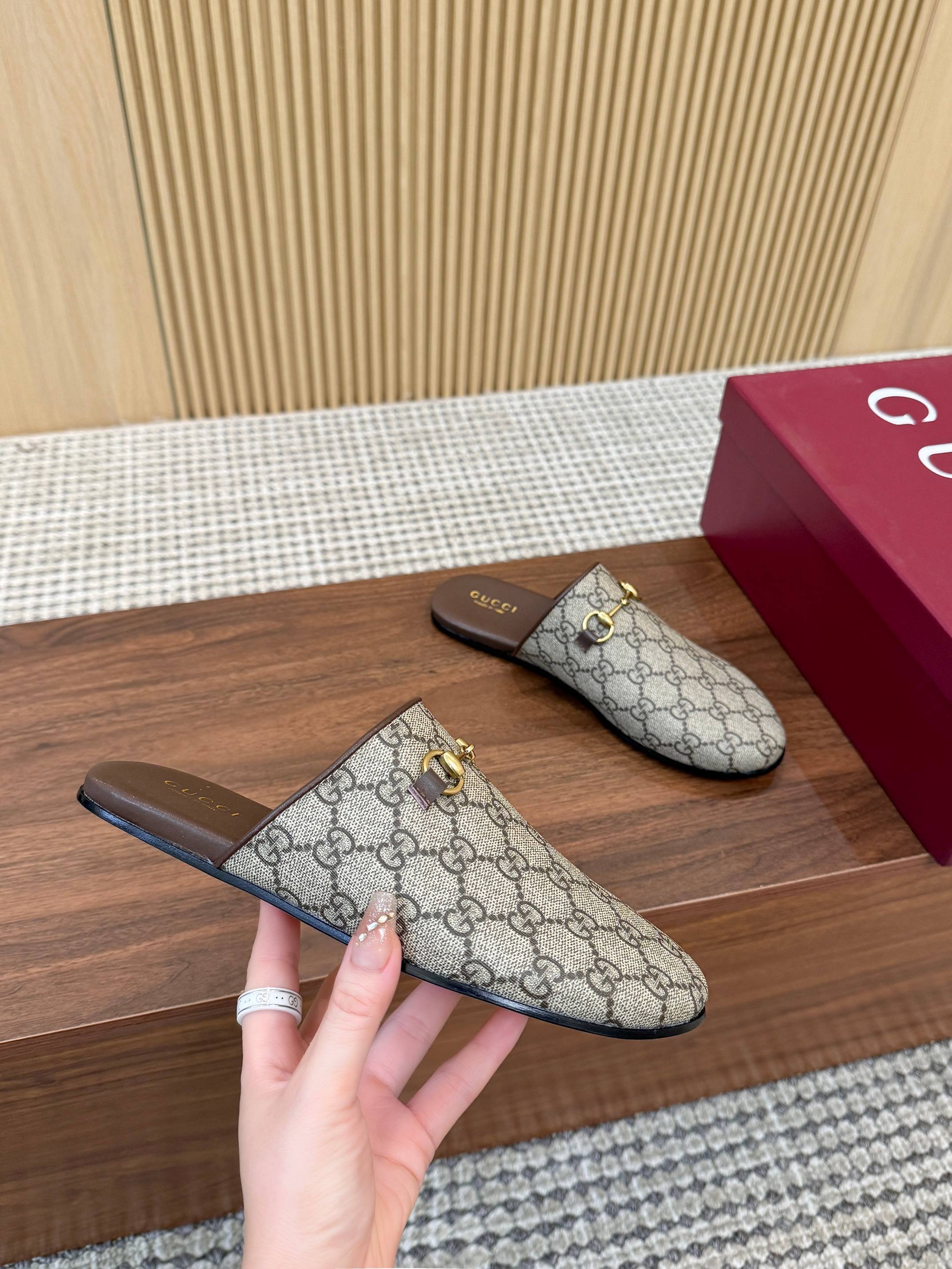 GUCCI情侶鞋 2025專櫃同步 古馳經典爆款休閑半拖鞋