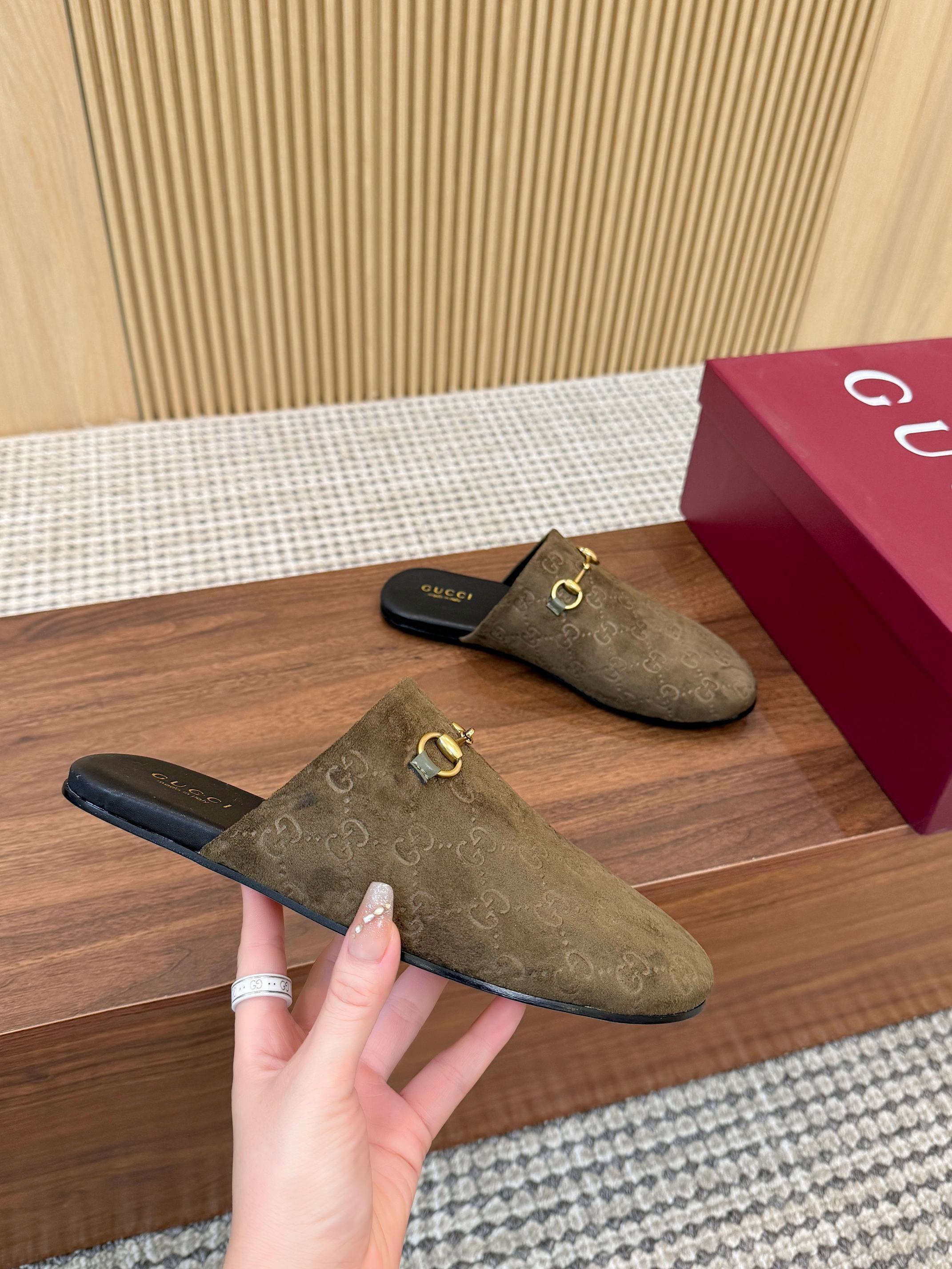 GUCCI情侶鞋 2025專櫃同步 古馳經典爆款休閑半拖鞋