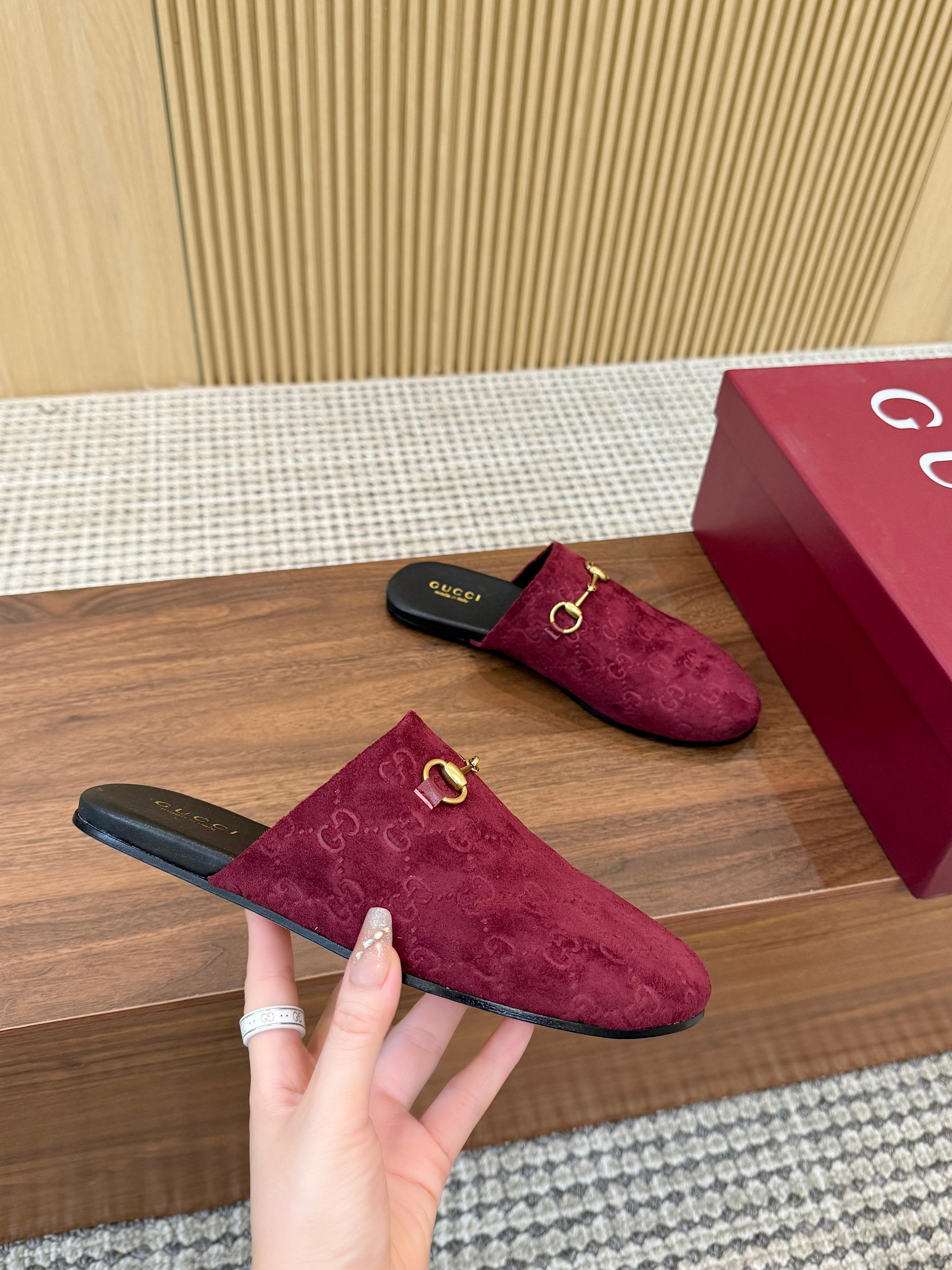 GUCCI情侶鞋 2025專櫃同步 古馳經典爆款休閑半拖鞋