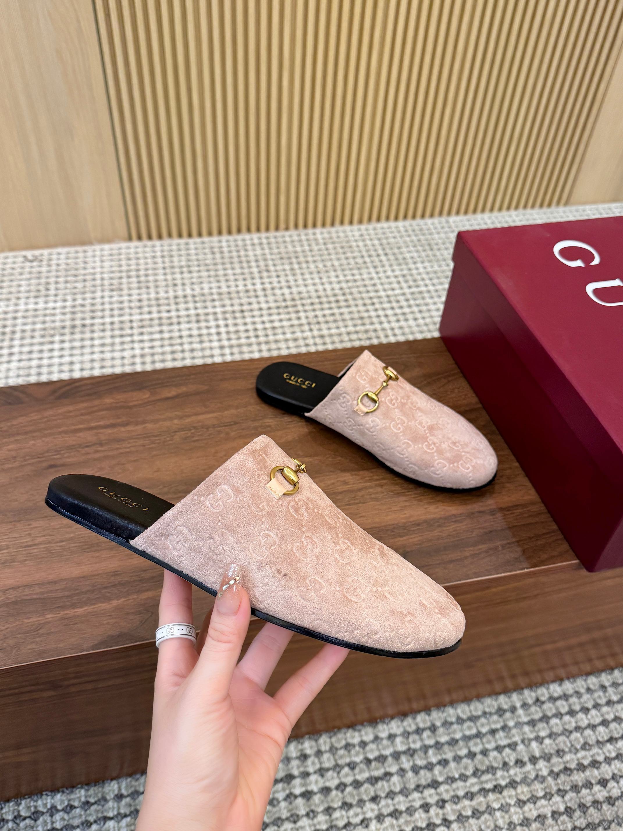 GUCCI情侶鞋 2025專櫃同步 古馳經典爆款休閑半拖鞋