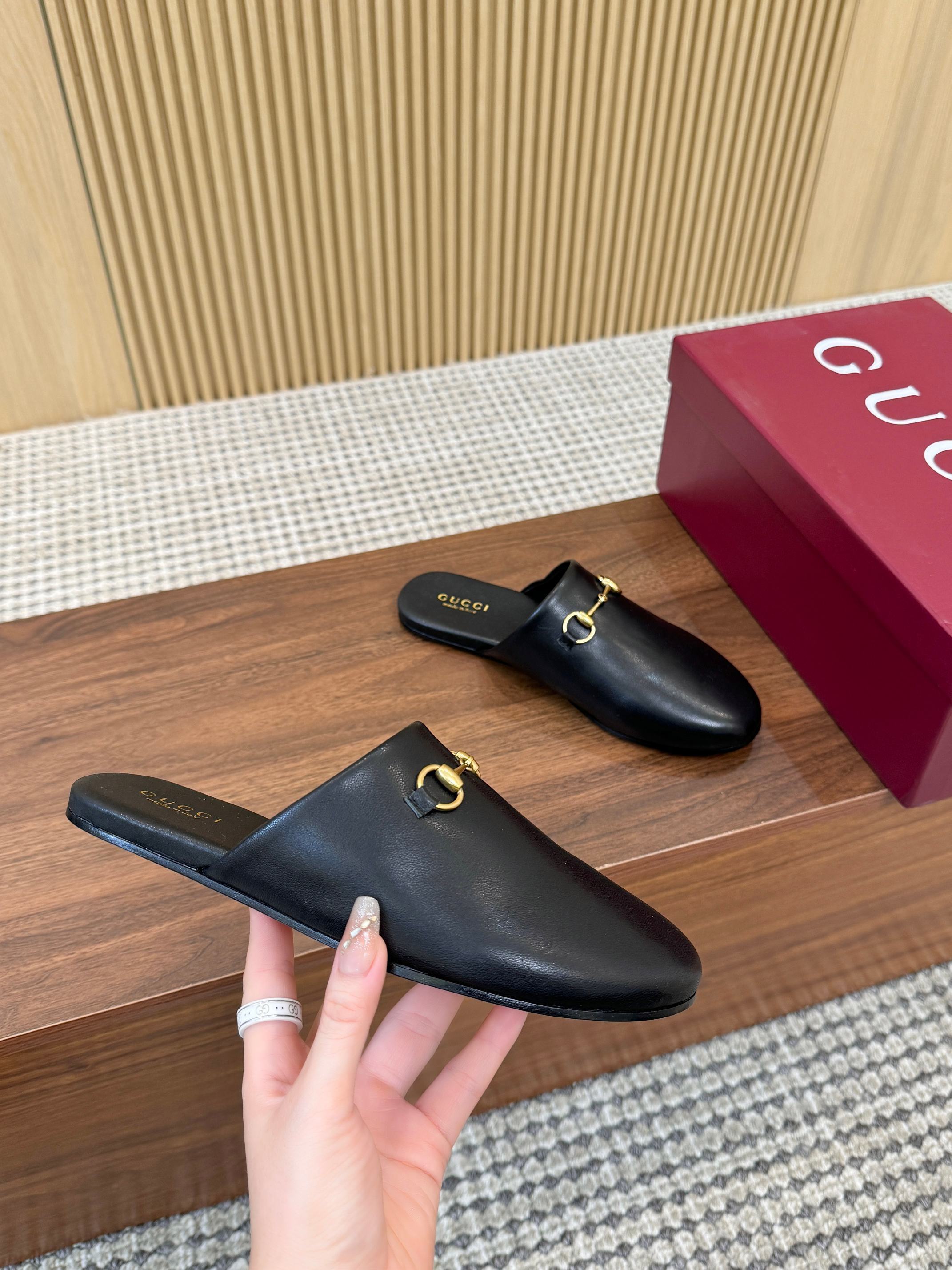 GUCCI情侶鞋 2025專櫃同步 古馳經典爆款休閑半拖鞋