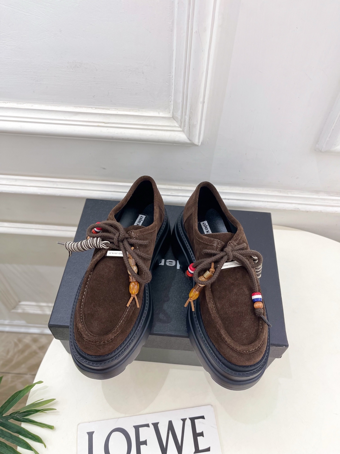 Alexander wang女鞋 2025專櫃同步 大王松糕厚底樂福鞋