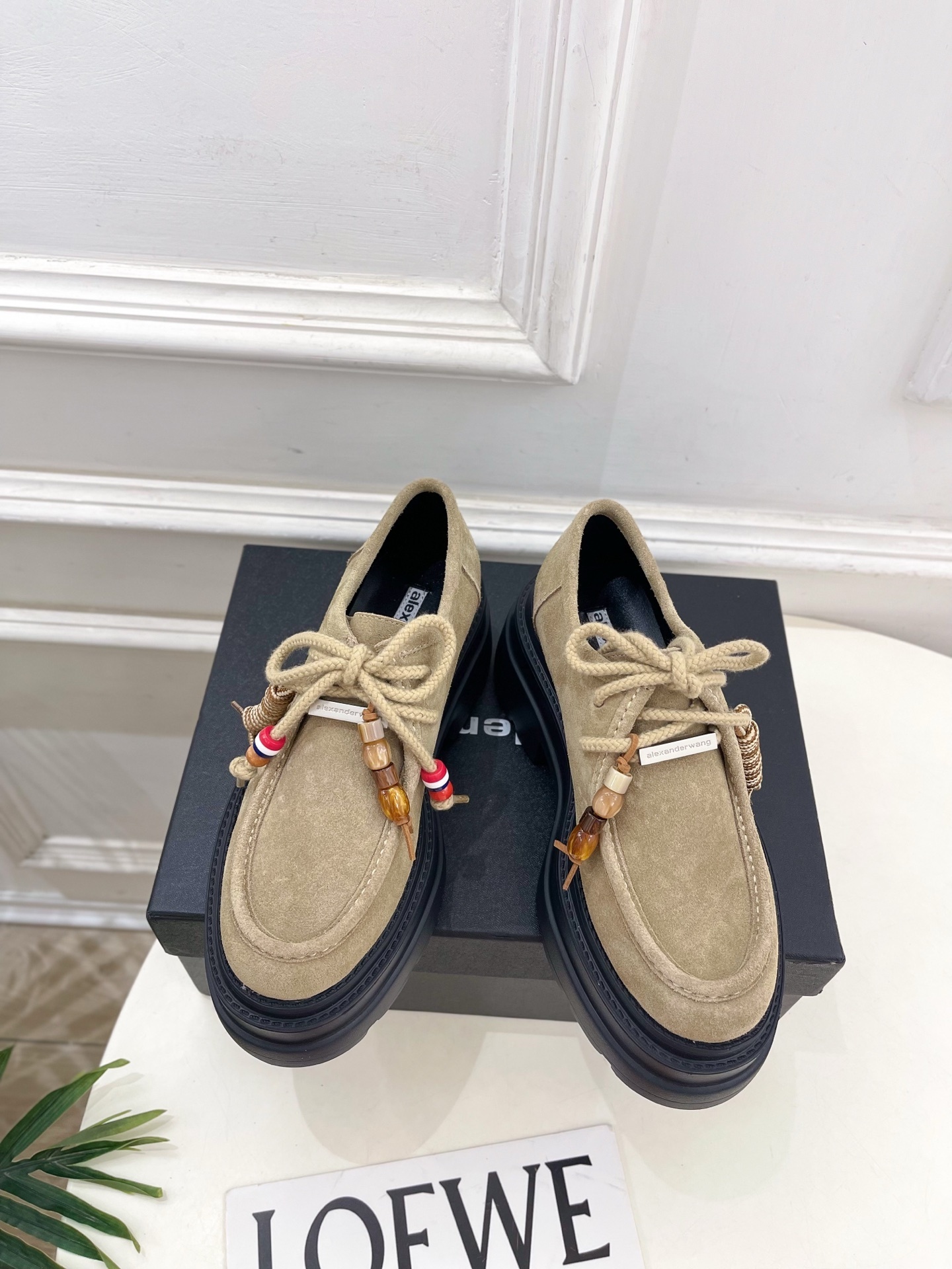 Alexander wang女鞋 2025專櫃同步 大王松糕厚底樂福鞋