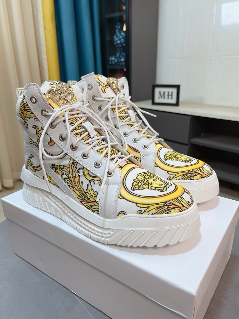 VERSACE男鞋 2025專櫃同步 範思哲經典爆款高幫休閑鞋