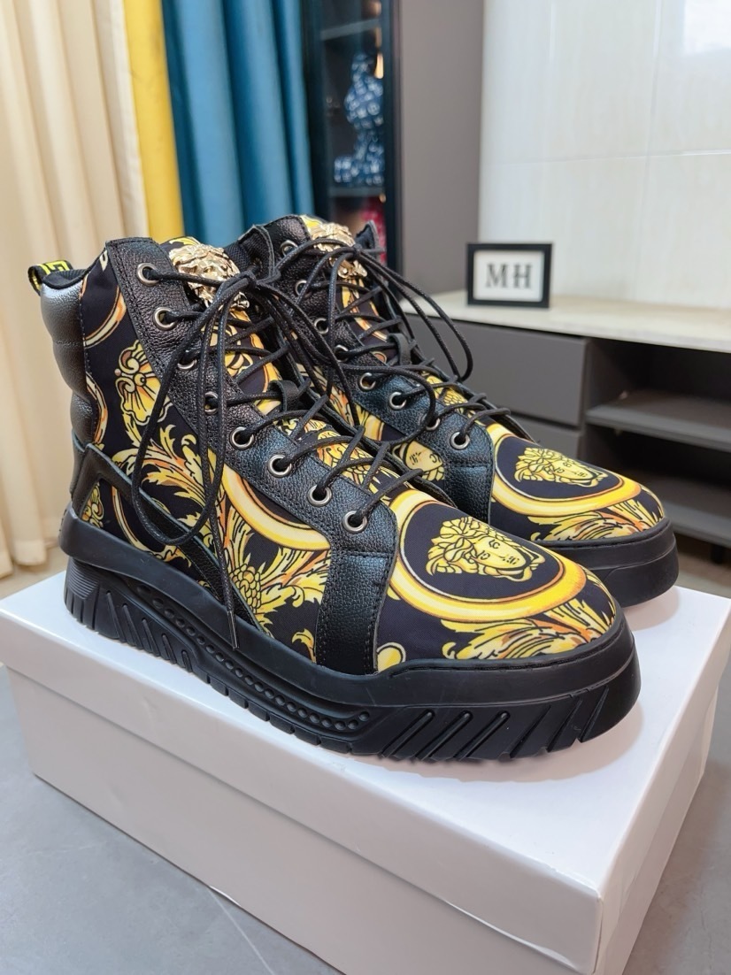 VERSACE男鞋 2025專櫃同步 範思哲經典爆款高幫休閑鞋