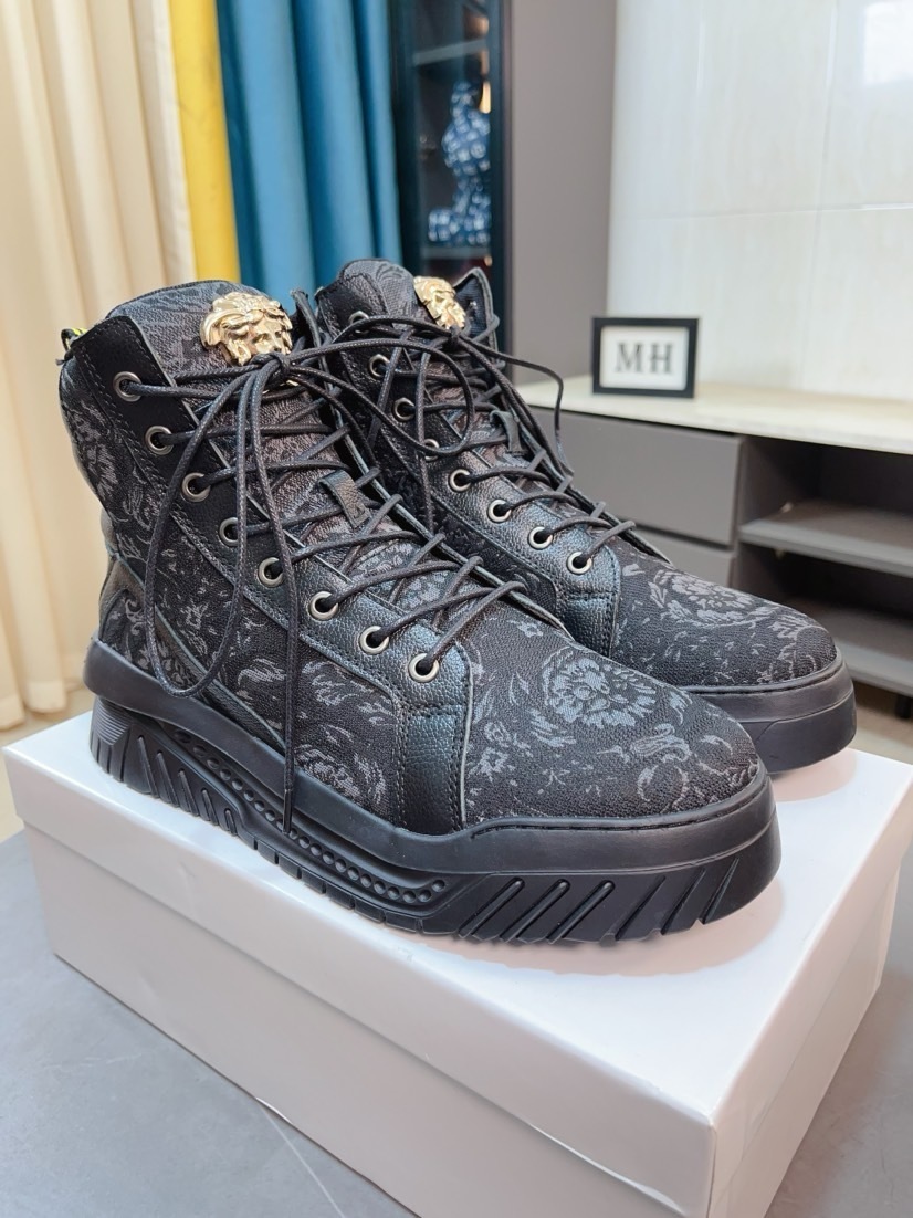 VERSACE男鞋 2025專櫃同步 範思哲經典爆款高幫休閑鞋