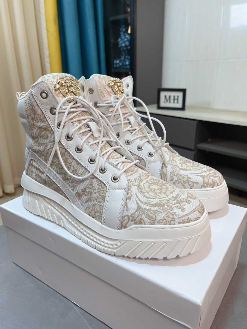 VERSACE男鞋 2025專櫃同步 範思哲經典爆款高幫休閑鞋