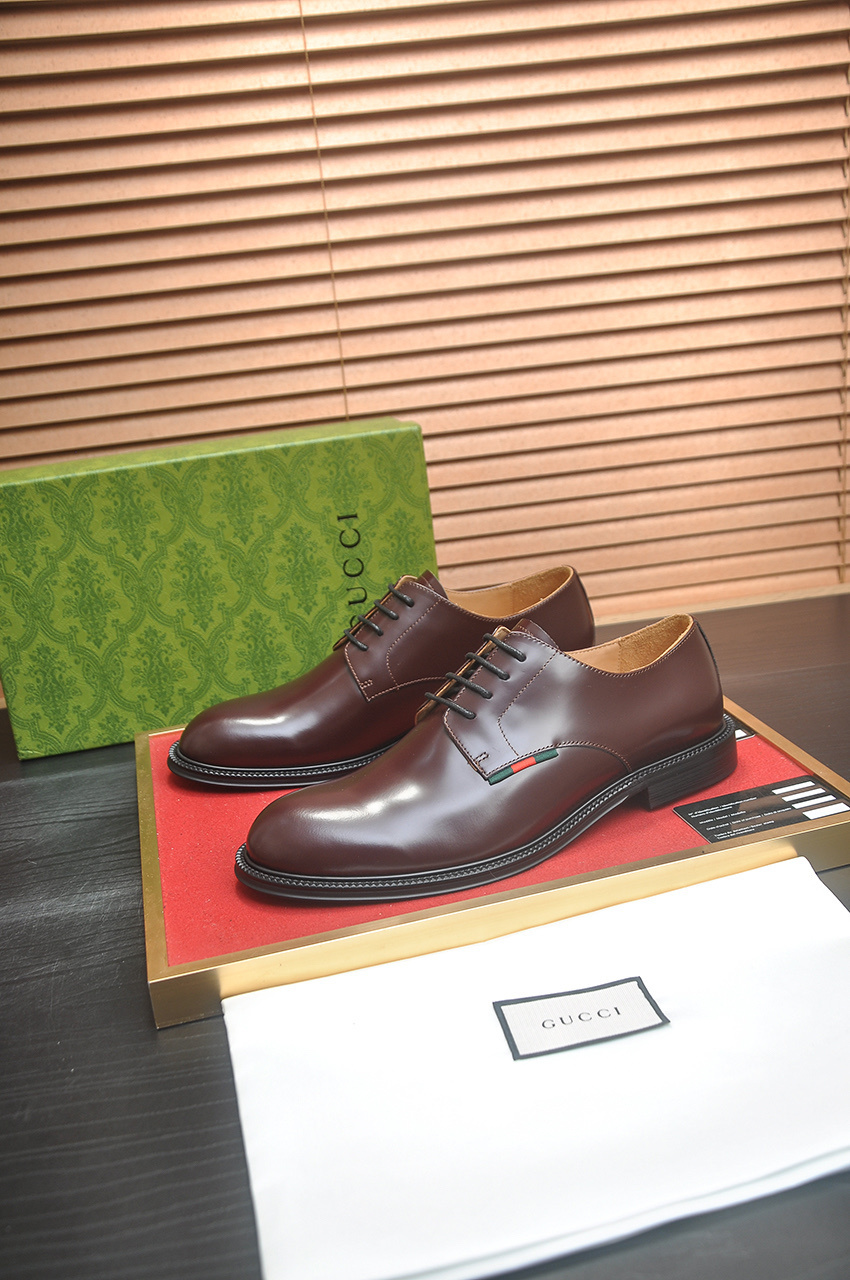GUCCI男鞋 2025專櫃同步 古馳經典爆款商務皮鞋