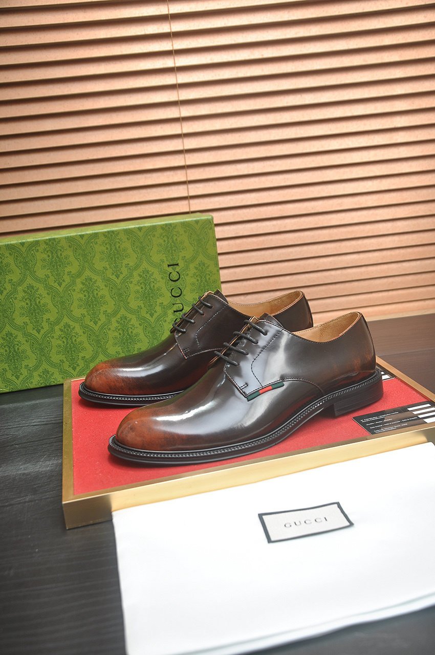 GUCCI男鞋 2025專櫃同步 古馳經典爆款商務皮鞋
