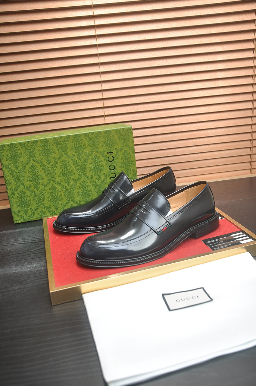 GUCCI男鞋 2025專櫃同步 古馳經典爆款商務皮鞋